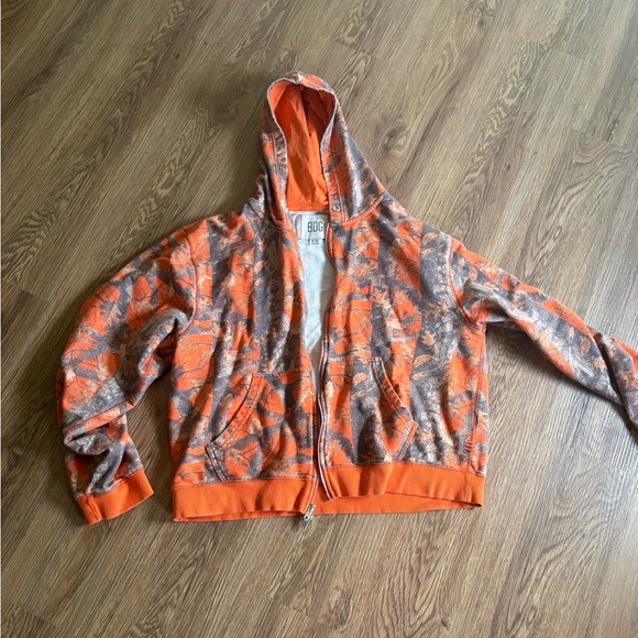 Urban Outfitters Jackets & Blazers - BDG Orange Camo Zip Up Hoodie